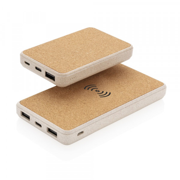 Kurk en tarwestro 8000 mAh 5W draadloze powerbank