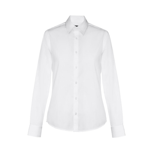 THC PARIS WOMEN WH. Popeline overhemd met lange mouwen voor dames. Witte kleur
