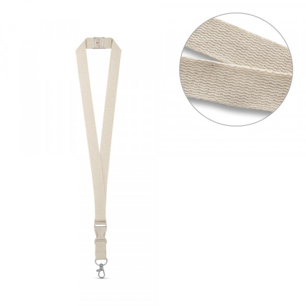BALLINA. Lanyard van 100% katoen met metalen karabijnhaak